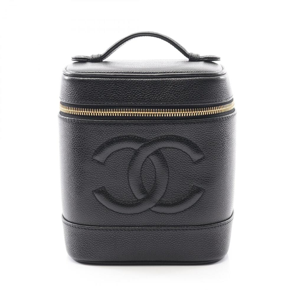 Chanel Coco Mark Handbag Calfskin Cowhide Black